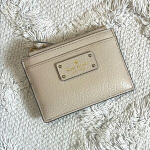 Kate Spade Taupe Leather Card Holder